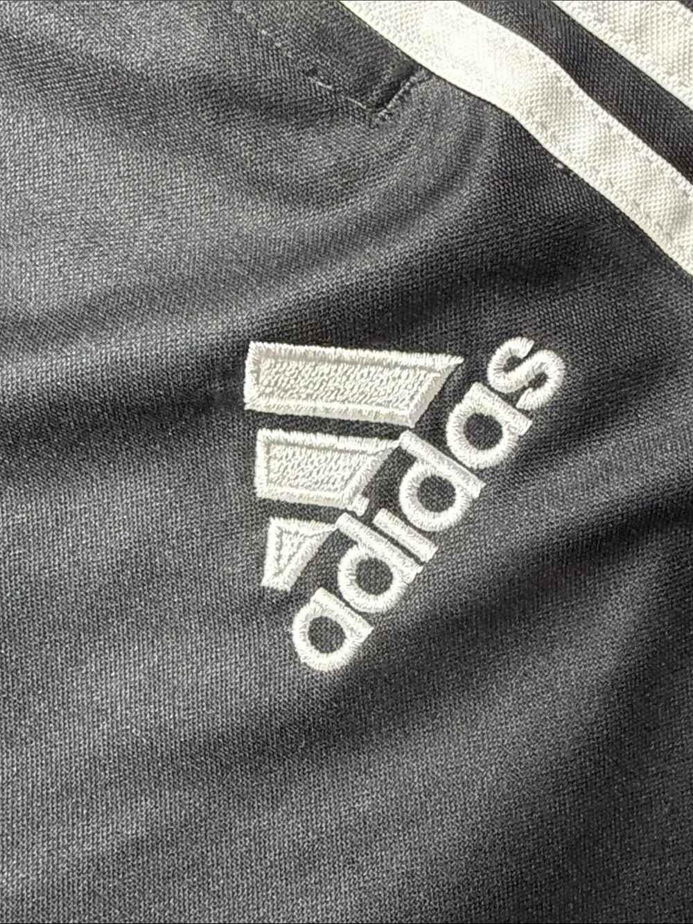 adidas Black Athletic Shorts with White Stripes Size Medium